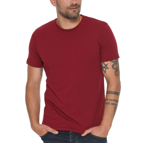 Dante Round Neck Shirt // Burgundy (Small)