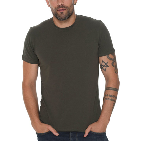 Dante Round Neck Shirt // Olive Green (Small)
