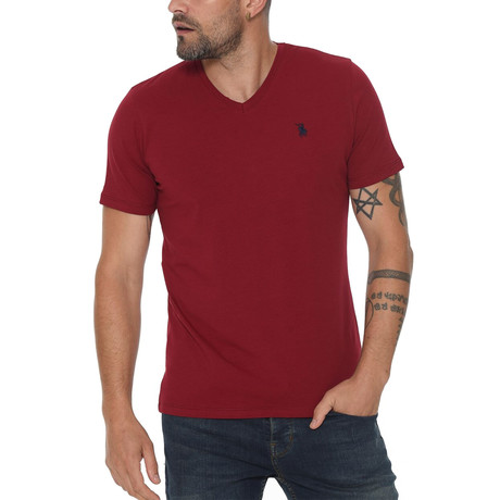 V-Neck T-Shirt // Burgundy (S)