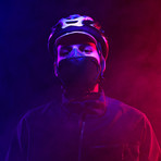Silver Cyclist Mask + Filter // Black + Yellow