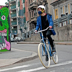 Cyclist Mask + Filter // Blue + Orange
