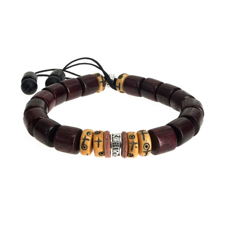 Jean Claude Jewelry // Sandalwood Amulet Shamballa Bracelet // Multicolor