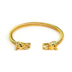 Dell Arte // Dragon Head Cable Bangle // Gold