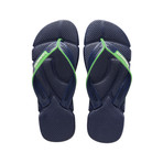 Power Sandal // Navy + Green Leaf (US: 11-12)