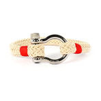 Jean Claude Jewelry // Nautical "D" Clamp Closure Bracelet (Beige)