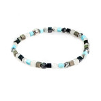 Dell Arte // Rare Rectangular Quartz Bead Bracelet // Multicolor