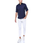 Chandler Button-Up Shirt // Dark Blue + Burgundy (3X-Large)