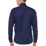 Chandler Button-Up Shirt // Dark Blue + Burgundy (3X-Large)