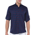 Chandler Button-Up Shirt // Dark Blue + Burgundy (3X-Large)