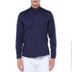Chandler Button-Up Shirt // Dark Blue + Burgundy (3X-Large)