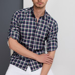 Max Button-up Shirt // Dark Blue + Green (3X-Large)