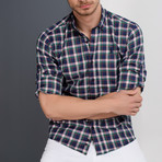 Max Button-up Shirt // Dark Blue + Green (3X-Large)