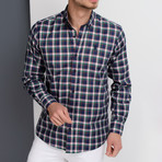 Max Button-up Shirt // Dark Blue + Green (3X-Large)