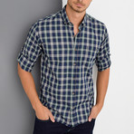 Oscar Button-Up Shirt // Dark Blue + Green (3X-Large)