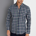 Oscar Button-Up Shirt // Dark Blue + Green (3X-Large)