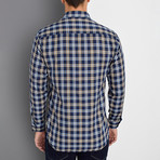 Oscar Button-Up Shirt // Dark Blue + Brown (3X-Large)