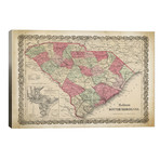 South Carolina Map, 1865 // PatentPrintStore (40"W x 26"H x 1.5"D)