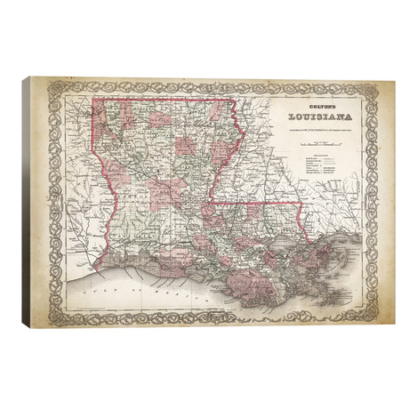 Louisiana Map, 1886 // PatentPrintStore