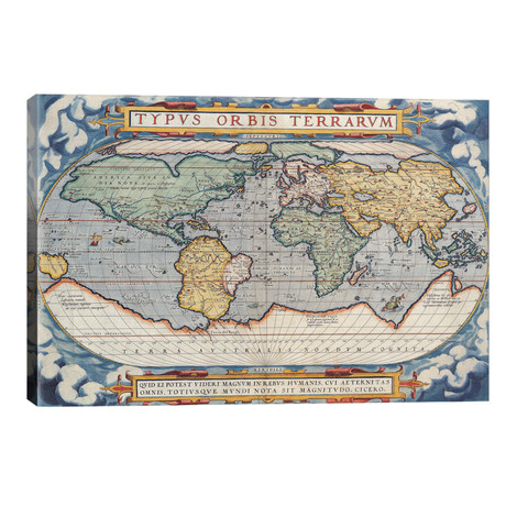 Antique Map of The World, 1570 // Unknown Artist