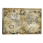 Antique World Map // Russell Brennan (40"W x 26"H x 1.5"D)