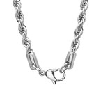 Stainless Steel Rope Necklace // Silver (24")