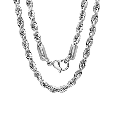 Stainless Steel Rope Necklace // Silver (24")