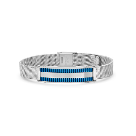 Two-Tone Mesh Bracelet // Silver + Blue