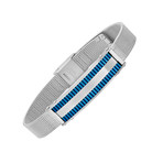 Two-Tone Mesh Bracelet // Silver + Blue