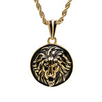 Pendant // 18K Gold Plated Stainless Steel Simulated Diamond Basketball And Hoop