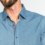 Short-Sleeve Woven Shirt + Tailored Collar // Blue (2XL)
