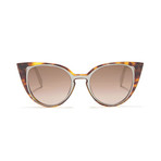 Women's Rare Floating Cat Eye Sunglasses // Tortoise + Brown Gradient