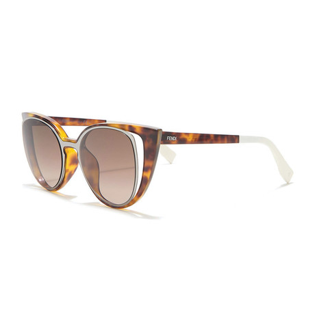 Women's Rare Floating Cat Eye Sunglasses // Tortoise + Brown Gradient