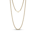 Steel Rope Chain Necklace // 4mm // Gold Plated (20"L)