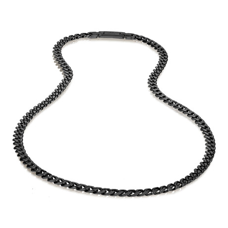 Cuban Link Steel Necklace // 8mm // Black (20")