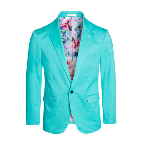 Cotton Stretch Fashion Blazer // Turquoise (4XL)