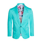 Cotton Stretch Fashion Blazer // Turquoise (3XL)