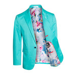 Cotton Stretch Fashion Blazer // Turquoise (S)