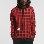 Boo Checker Sweat Hoodie // Red Check (XL)