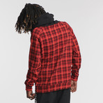 Boo Checker Sweat Hoodie // Red Check (XL)