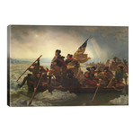 Painting Of George Washington Crossing The Delaware // John Parrot (40"W x 26"H x 1.5"D)