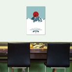 Mountains Illustrated Mount Everest (Red Circle) // Joe Mania (26"W x 40"H x 1.5"D)