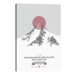 Mountains Illustrated K2 (Coral Circle) // Joe Mania (26"W x 40"H x 1.5"D)