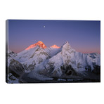 Moon Over Summit Of Mount Everest, Lhotse, And Nuptse As Seen From Mount Pumori, Sagarmatha National Park, Nepal // Grant Dixon