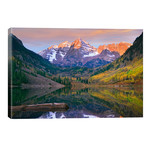 Maroon Bells Peaks Reflected In Maroon Lake, Snowmass Wilderness, Colorado // Tim Fitzharris