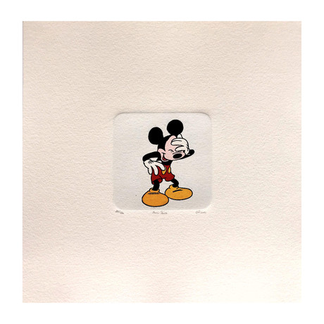 Mickey Mouse // Laugh // Hand Painted Cartoon Etching (Unframed)