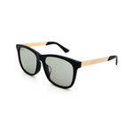 Men's GG0695SA-004 Rectangluar Sunglasses // Black + Gold
