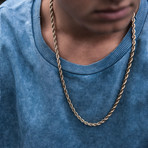 Steel Rope Chain // 6mm // Gold Plated (20")