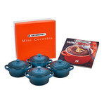 Set of 4 Cocottes + Mini-Cocotte Cookbook (Deep Teal (DISC))