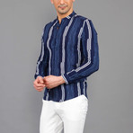 Parrot Button-Up Shirt // Dark Blue (S)