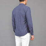 Chad Button-Up Shirt // Dark Blue + Gray (S)